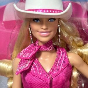 Barbie The Movie Collectible Doll Margot Robbie in Pink Western Outfit